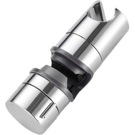 Support de pommeau de douche réglable universel pour rail de 20 à 25 mm de diamètre extérieur, fixation coulissante, remplacement pour salle de bain, support de douchette rotatif à 360°, argent