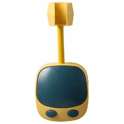 Support de pommeau de douche rotatif à 360° pour salle de bain, fixation par ventouse réglable sans perçage, bleu et jaune.