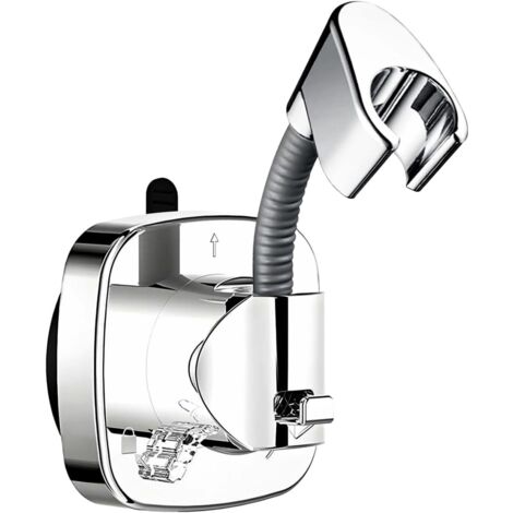 Support de pommeau de douche rotatif à 360° sans perçage avec ventouse, support de douche amovible, accessoires de douche pour douchette (argent)