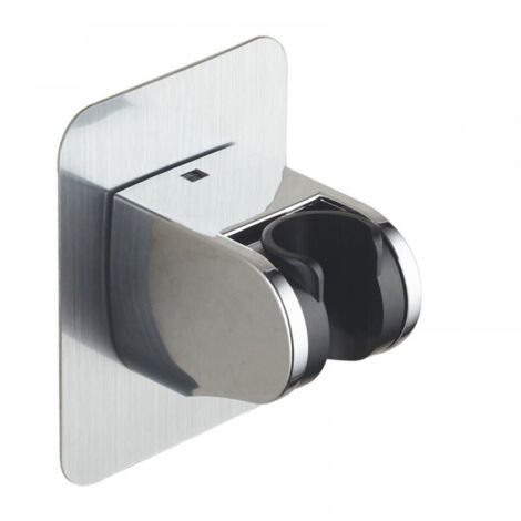 support de pommeau de douche sans perçage adhésif - support de douche réglable (45°), support de douchette universel, douchette, support de douche mural, argent