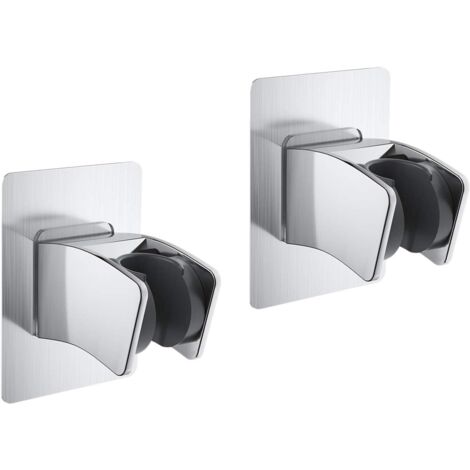 Support de pommeau de douche, support de douchette, support de douche mural auto-adhésif réglable 2 pièces sans perçage