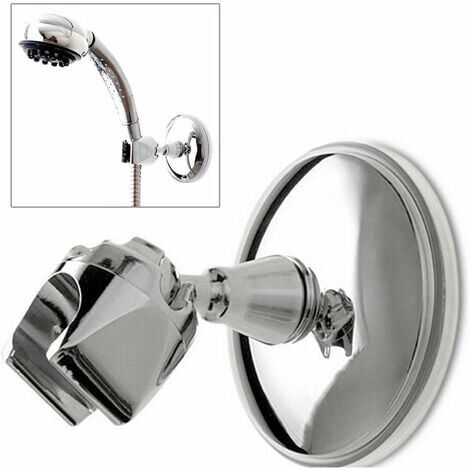 Support De Pommeau De Douche Sans Perçage - Ventouse Réglable 360° - En ABS Et Silicone - Universel - Avec Crochet - Pour Carrelage, Verre, Surfaces Lisses - 7