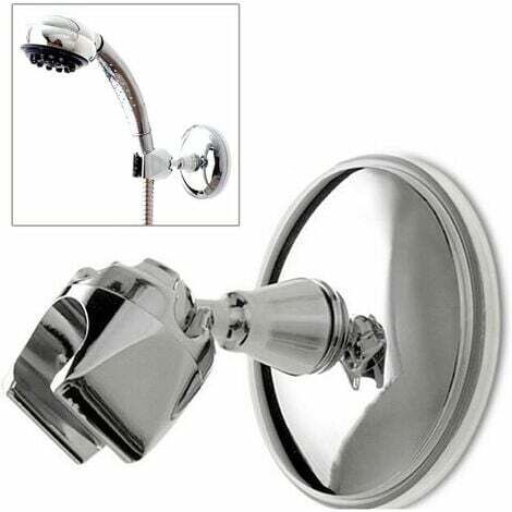 Support de pommeau de douche Ventouse Support mural Ventouse Ventouse Douchette Réglable Chrome avec Support de douche rotatif à 360° pour douchette