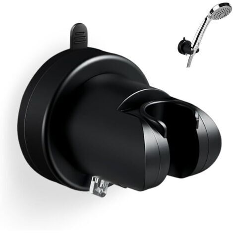 Support de Pommeau de Douche Ventouse,Fixation Pommeau de Douche Sans Percage,Porte Douchette Mural Universel,Support Douchette Salle de Bain,Shower Head Holder pour Fixer et Régler - Noir