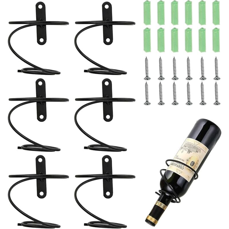 Aougo - Support de Porte-Bouteilles de vin Mural en Fer pour Boissons au vin Rouge Porte-étagère d'affichage de Bouteille Organisateur Suspendu,