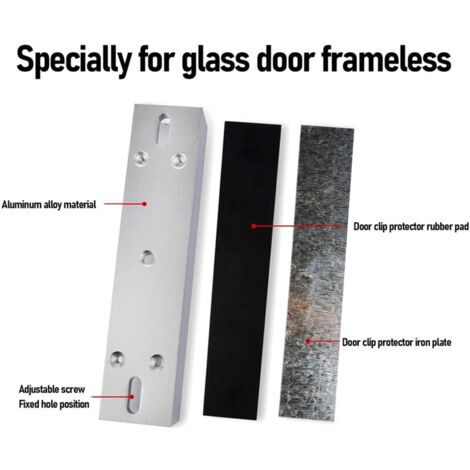 Support de Porte en Verre sans Cadre U Type en Aluminium Alloy pour 180KG 350lbs à Serrure Magnétique Facile à Installer