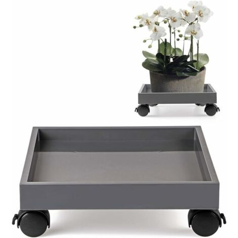 Support De Pot De Fleur À Roulette, Porte Plante A Roulettes, Soucoupe Pour Plantes En Abs, Pour Déplacer Les Jardinières En Pot, Plantes À Fleurs De Pont, Capacité De Charge 50kg(Carré) - RWRoule-pot