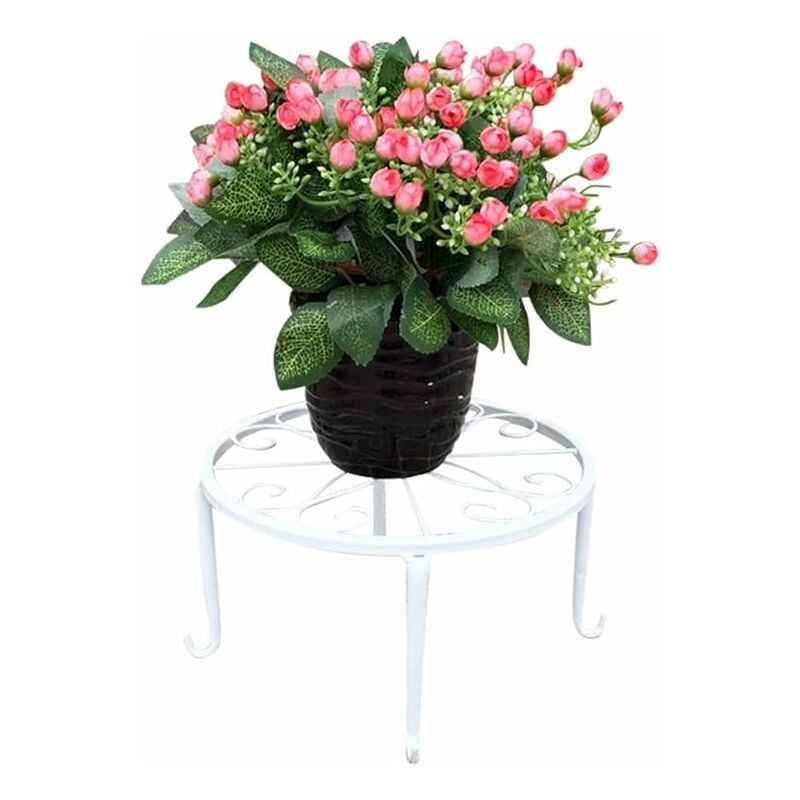 Support de pot de fleurs en métal de – Support de pot de fleurs en fer forgé résistant pour pot de fleurs court en fer – Support décoratif pour pot