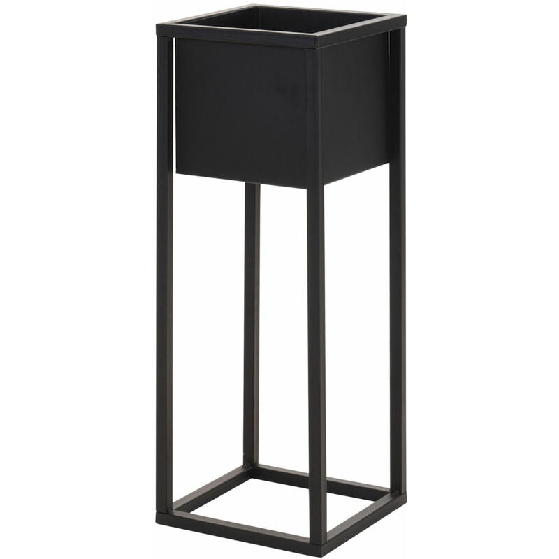 Spetebo - Support de pot de fleurs en métal angulaire - noir - modèle : 60 cm