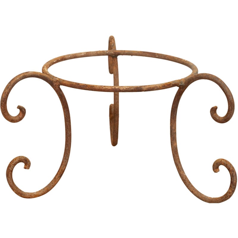 Support de Pot en fer, trépied, soucoupe, socle pour plante, Support de jardinière, extérieur et intérieur, finition Antique