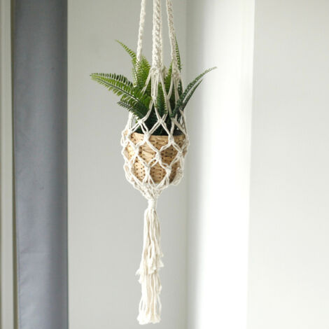 Support de pot en macramé - Grand support de pot - Extra Long- Vendu par 1