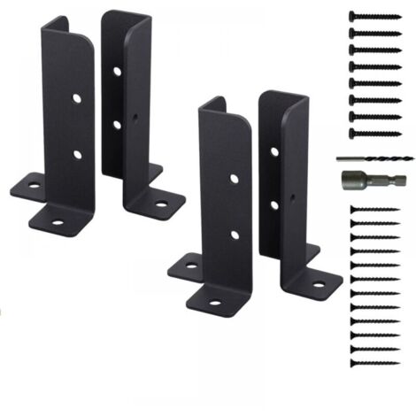 Support de Poteau Réglable - Pour Poteaux 38x38 50x50 50x101 101x101 mm - Pour Terrasse Pergola Balustrade - Lot de 4