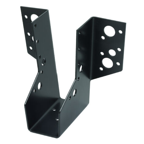 Support de poutre noir galvanisé à lèvres pliées poutres 3.8 x 12
