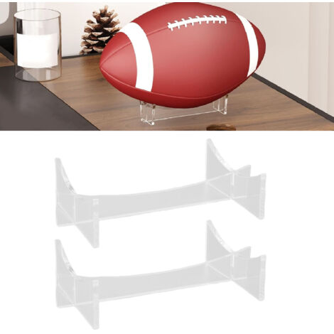 Support de présentation pour ballon football et rugby - 2 pièces en acrylique transparent épais - Modèle standard avec dimensions (15x8.9x3.4cm) - Idéal pour exposition de ballons de sport et équipeme