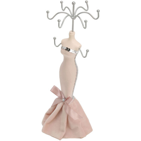 Support de Présentoir à Bijoux Suspendu - Organisateur Tour Hanging pour Boucles d'Oreilles, Colliers et Bracelets - Design en Rose Clair