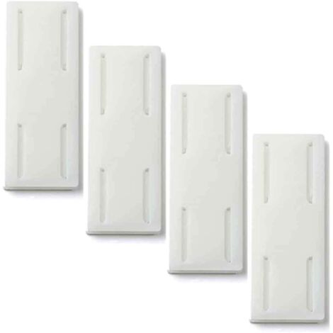 Support de prise de bureau auto-adhésif, support de prise sans perçage, gestion des câbles, protection contre les surtensions sans perçage, support de fixation de prise de bureau (4 pièces blanches)