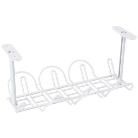 Support de prise électrique sous table, étagère suspendue, panier de rangement en fil métallique