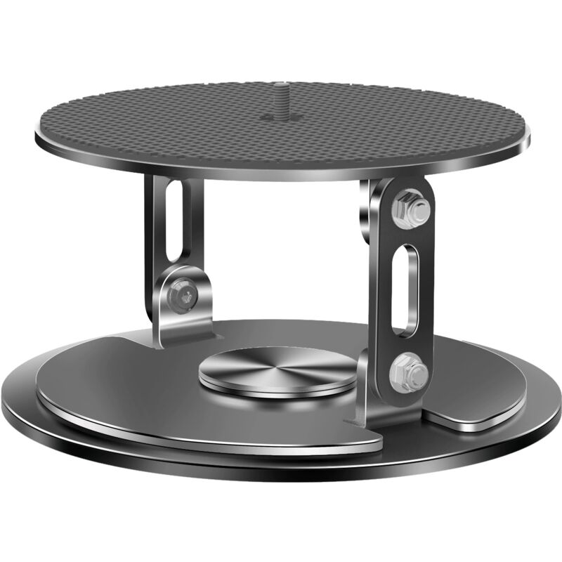 Support de projecteur de bureau, support de bureau à angle réglable avec vis de 1/4 pouce, plateau de projecteur noir rotatif à 360 ° pour studio de