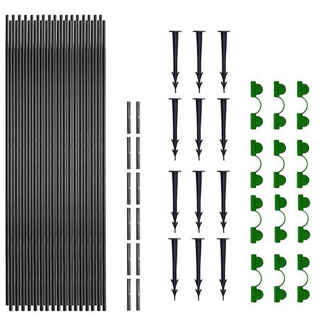 Support de Protection Anti-Oiseaux et Insectes pour Jardin - 30 Arceaux/Tiges en Fibre pour Serre et Potager, Ensemble avec Filet pour Légumes et Fleurs