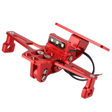 Support de Queue de Moto, Support de Montage de Plaque d'immatriculation arrière de Moto en Aluminium Universel avec lumière LED