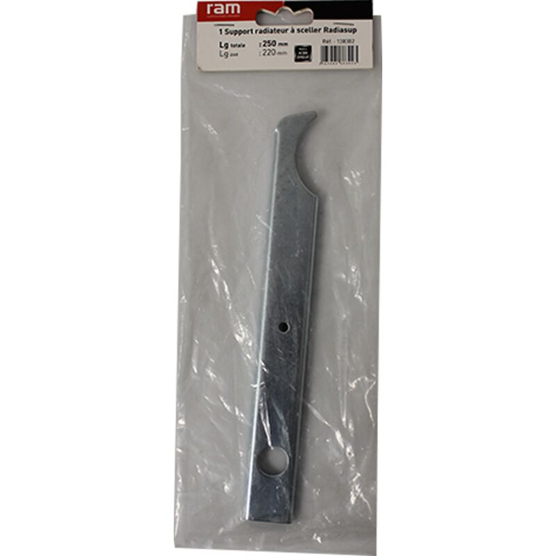Support à sceller pour radiateur en fonte type rideau - Longueur axe 220 mm - Longueur totale 250 mm RAM