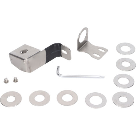 Support de Radio Mobile Antenne en Acier Inoxydrable Sécurisé Anti-Vol pour Mât de Voiture Clip Argenté