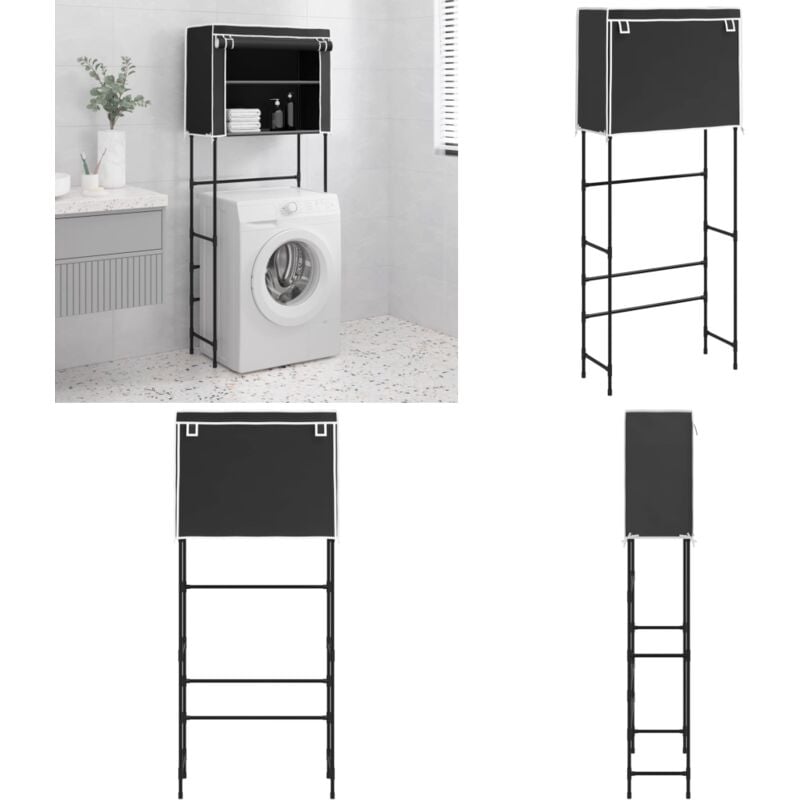 Support de rangement 2 niveaux sur la machine à laver Noir Fer - étagère de rangement - étagères de rangement - Home & Living - Noir