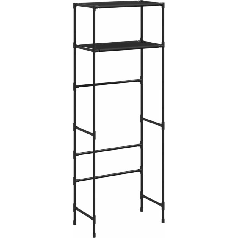 Support de rangement 2 niveaux sur toilette 53,5 x 28 x 143 cm noir