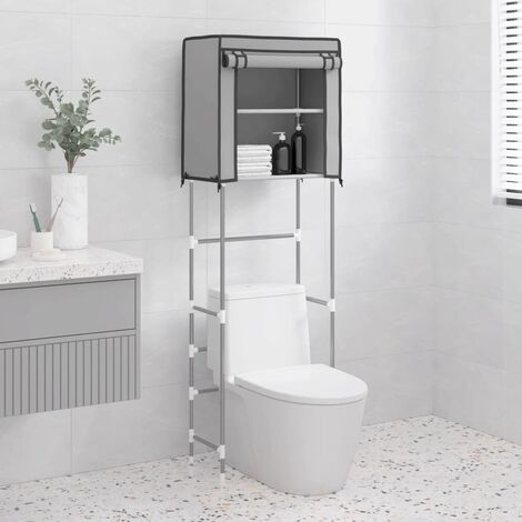 Meuble WC blanc et gris pour petit espace meuble toilette - Ciel & terre