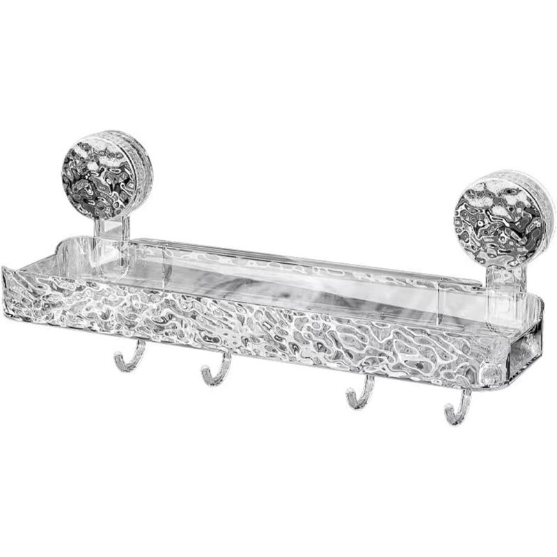 Support de rangement à ventouses, support de douche d'angle à ventouses, étagère à ventouses de luxe à motif glacier, panier de rangement pour la