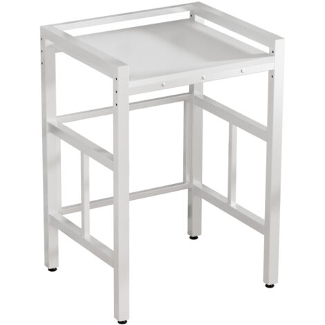 Support de rangement au sol double couche - support de machine à laver, avec une capacité de charge de 250 kg, la hauteur du support est réglable, adapté pour placer des machines à laver, des sèche-li