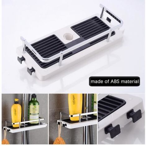 Support de rangement de salle de bain pour le Shampooing, perçage sans, support de rangement de barre de douche de levage de salle