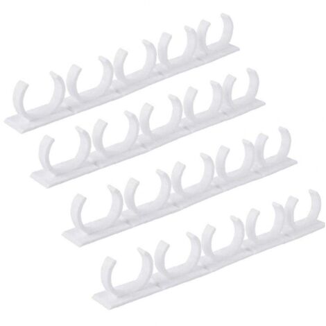 Support de rangement en plastique avec 5 crochets pour portes d'armoires de cuisine, bocaux et pots à épices pour montage mural, lot de 4
