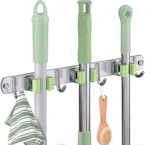 Support de rangement mural - Acier inoxydable - Vert - Organisateur pour cuisine, jardin, garage - 1 set