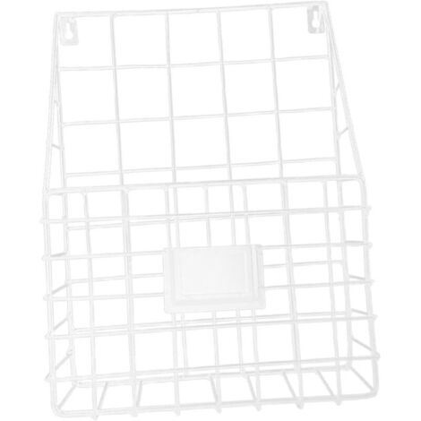Support De Rangement Mural Porte-magazine Suspendu Porte-journaux Corbeille à Livres En Métal Blanche