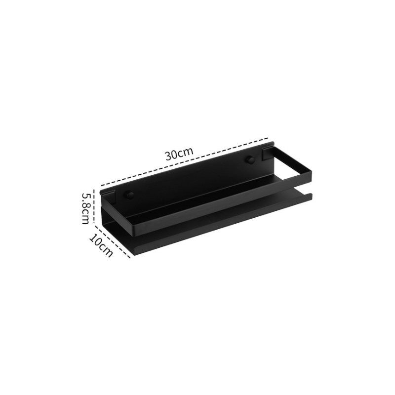 Support de rangement mural, support en acier inoxydable 304, support multifonctions pour fournitures de cuisine (noir 30cm),