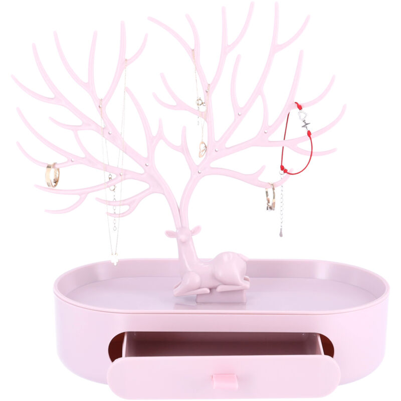 Support de rangement pour bijoux en bois de cerf - rose