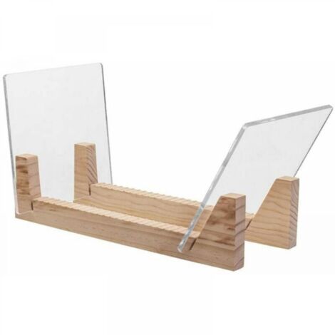 Support de rangement pour disques vinyles, empile jusqu'à 50 albums, en bois massif avec acrylique transparent