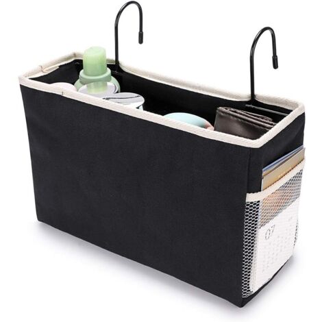 Support de rangement pour lit superposé pour dortoir d'école de stockage suspendu de chevet (noir)