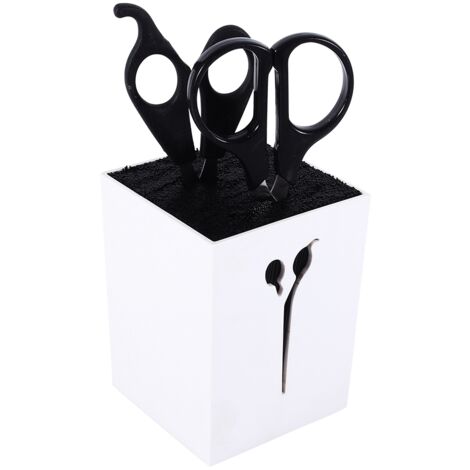 Support de rangement pour outils de coiffure - Porte-ciseaux, peignes et pinces (Blanc)