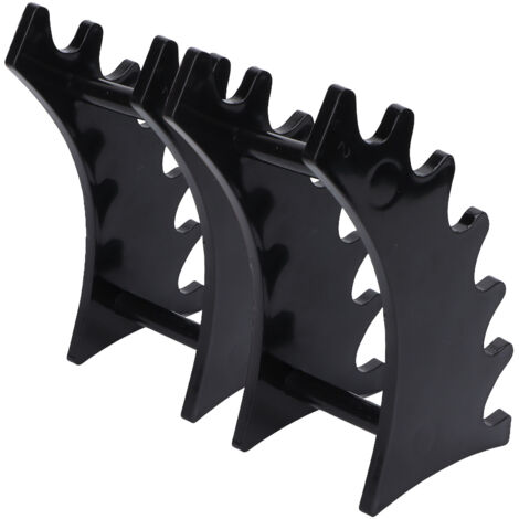 Support de Rangement pour Pinceaux de Maquillage en Acrylique Noir Détachable - 2 Pièces