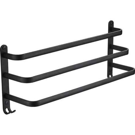 Support de rangement pour salon - Porte-serviettes mural en aluminium - 50x24×14,4 cm, 1 pièce