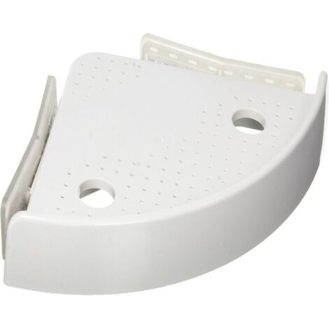 Support de rangement triangulaire pour salle de bain, Etagère d'angle avec bouton poussoir, sans percer, 24.5 x 4.5 x 24.5 cm