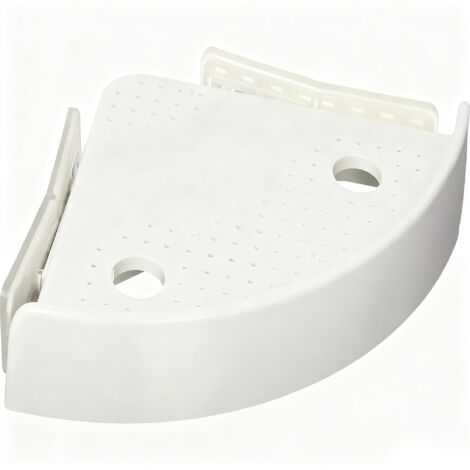 Support de rangement triangulaire pour salle de bain, Etagère d'angle avec bouton poussoir, sans percer, 24.5 x 4.5 x 24.5 cm
