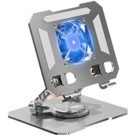 Support de refroidissement multifonctionnel pour tablette, pliable et réglable, avec ventilateur de bureau.