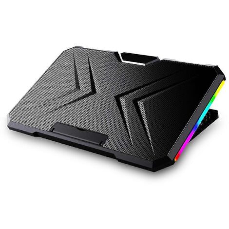 Support de refroidissement portable pour ordinateur portable avec ventilateurs RGB double turbo pour 12-17 pouces