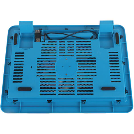 Support de refroidissement portable USB avec grand ventilateur, bleu, compatible PC jusqu'à 14 pouces