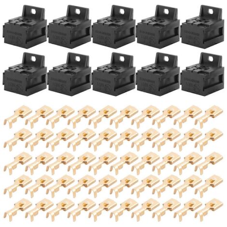 Support de relais automobile 30A-80A avec 50 bornes de 6,3 mm pour voiture--