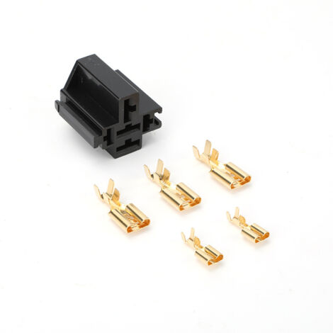 Support de relais automobile universel 80A avec large base à 5 broches résistante aux hautes températures et 3 grandes et 2 petites bornes (sans verrouillage)