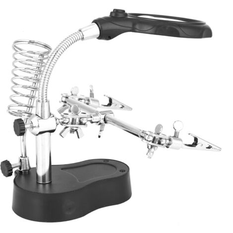 Support de réparation avec loupe et LED, pince auxiliaire TE-801 pour établi
